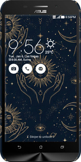 3D пластиковый матовый чехол Celestial Harmony: Sun & Moon Gold Mystic Pattern для Asus ZenFone Max ZC550KL - 6778m-271 изображение 
