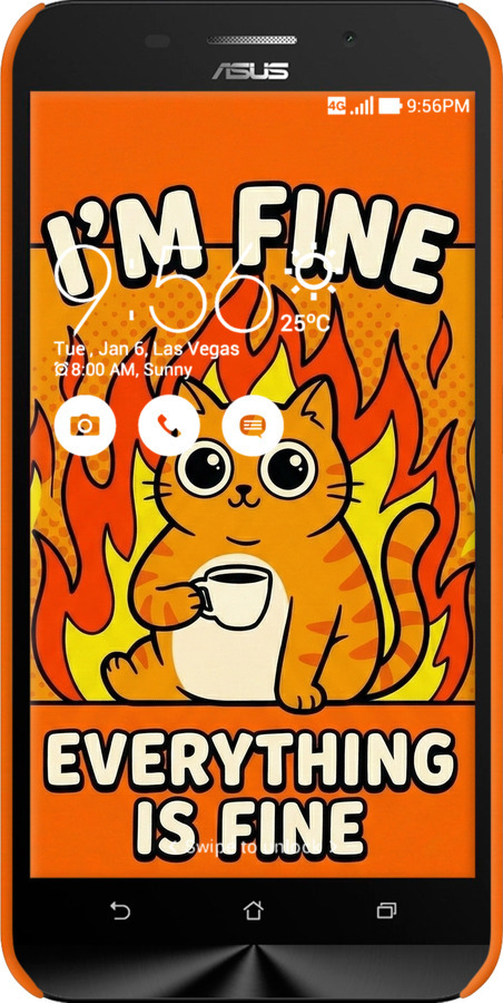 3D пластиковий матовий чехол Funny Cat для Asus ZenFone Max ZC550KL - 6786m-271 изображение 