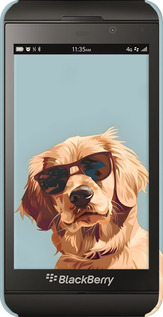 3D пластиковый глянцевый чехол Пес в очках для Blackberry Z10 - 6381c-392 изображение 