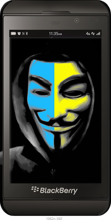 3D пластиковый глянцевый чехол Украинский анонимус для Blackberry Z10 - 1062c-392 изображение 