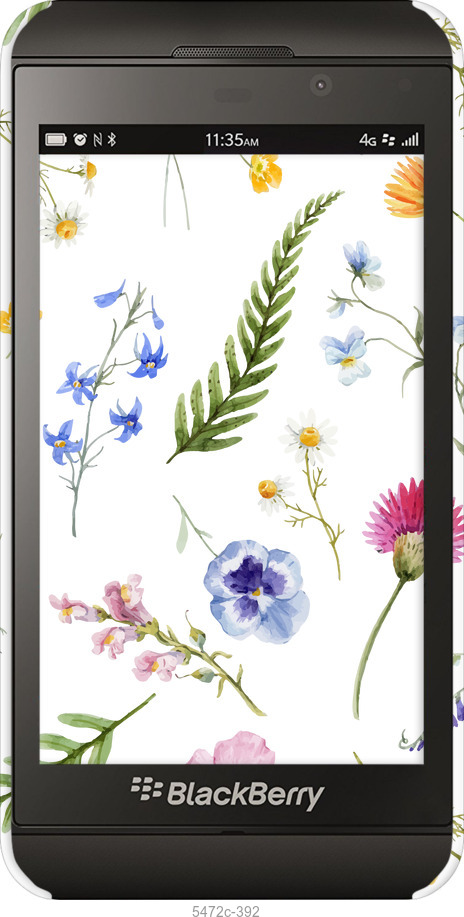 3D пластиковый глянцевый чехол Цветочный фон v2 для Blackberry Z10 - 5472c-392 изображение 