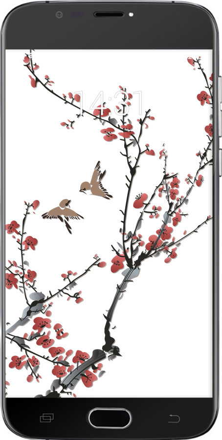 Силиконовый чехол Сакура v2 для Doogee X9 mini - 5538u-774 изображение 