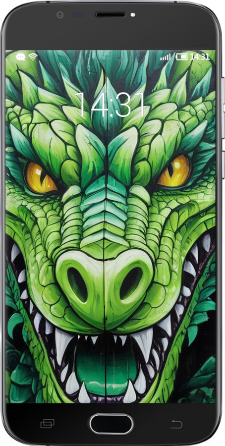 Силиконовый чехол Зелёный дракон для Doogee X9 mini - 5816u-774 изображение 