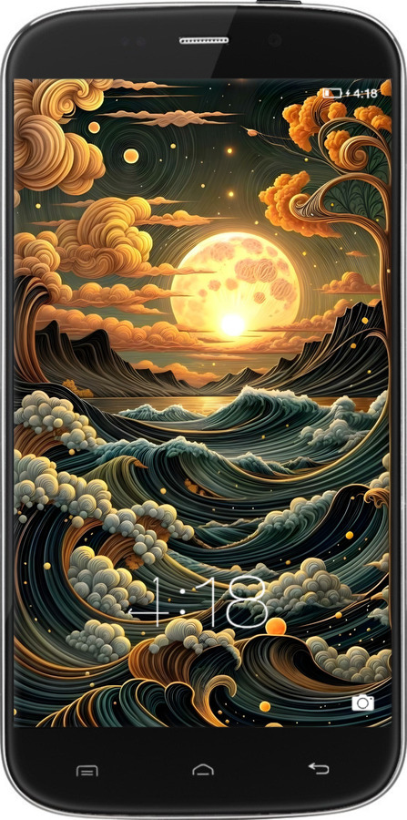 Силиконовый чехол Арт волны для Doogee Y100X - 6332u-1109 изображение 