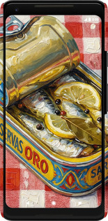 3D пластиковый матовый чехол Vintage Sardine Tin Phone для Google PixeL 2 XL - 6772m-1643 изображение 