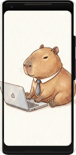 3D пластиковый матовый чехол Funny Capybara CEO Working для Google PixeL 2 XL - 6777m-1643 изображение 