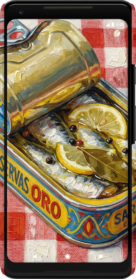 3D пластиковый матовый чехол Vintage Sardine Tin Phone для Google PixeL 2 XL - 6772m-1643 изображение 