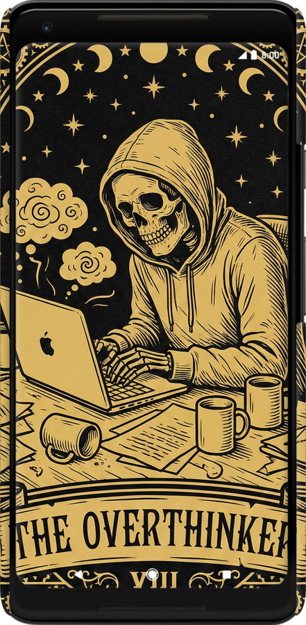 3D пластиковый матовый чехол The Overthinker для Google PixeL 2 XL - 6774m-1643 изображение 