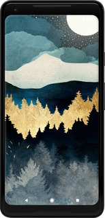 2D пластиковый чехол Ночной пейзаж с лесом и горами для Google PixeL 2 XL - 6493t-1643 изображение 
