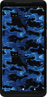2D пластиковый чехол Абстрактный узор черных котов на синем фоне для Google PixeL 2 XL - 6525t-1643 изображение 