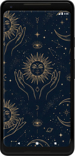 2D пластиковий чехол Celestial Harmony: Sun & Moon Gold Mystic Pattern для Google PixeL 2 XL - 6778t-1643 изображение 