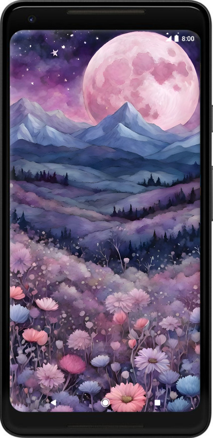 Силіконовий чехол Ніч місяць арт для Google PixeL 2 XL - 6319u-1643 изображение 