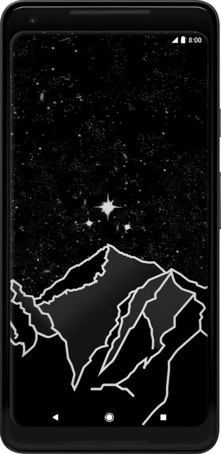 2D пластиковый чехол Минималистический горный пейзаж для Google PixeL 2 XL - 6438t-1643 изображение 