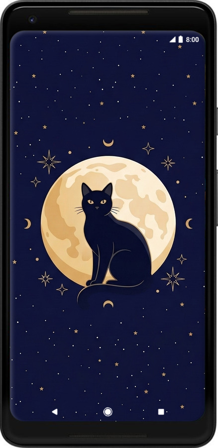 2D пластиковый чехол Cute Cat Celestial/Witchy для Google PixeL 2 XL - 6787t-1643 изображение 