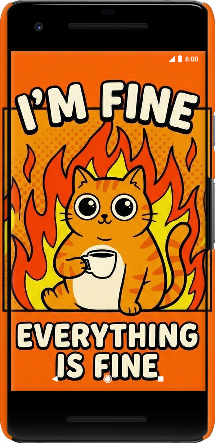 3D пластиковый матовый чехол Funny Cat для Google Pixel 2 - 6786m-1075 изображение 