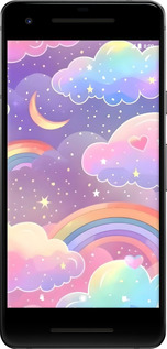 2D пластиковый чехол Облака и радуга для Google Pixel 2 - 6312t-1075 изображение 