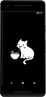 2D пластиковий чехол Милий кіт на чорному фоні для Google Pixel 2 - 6528t-1075 изображение 