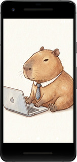 2D пластиковый чехол Funny Capybara CEO Working для Google Pixel 2 - 6777t-1075 изображение 