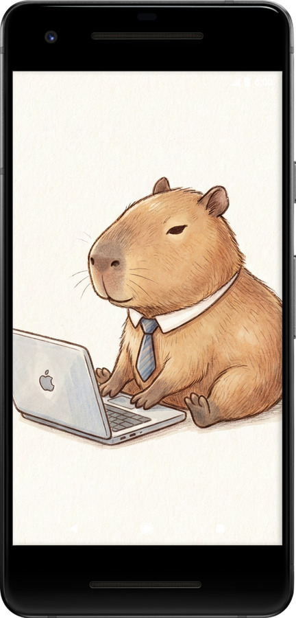2D пластиковый чехол Funny Capybara CEO Working для Google Pixel 2 - 6777t-1075 изображение 