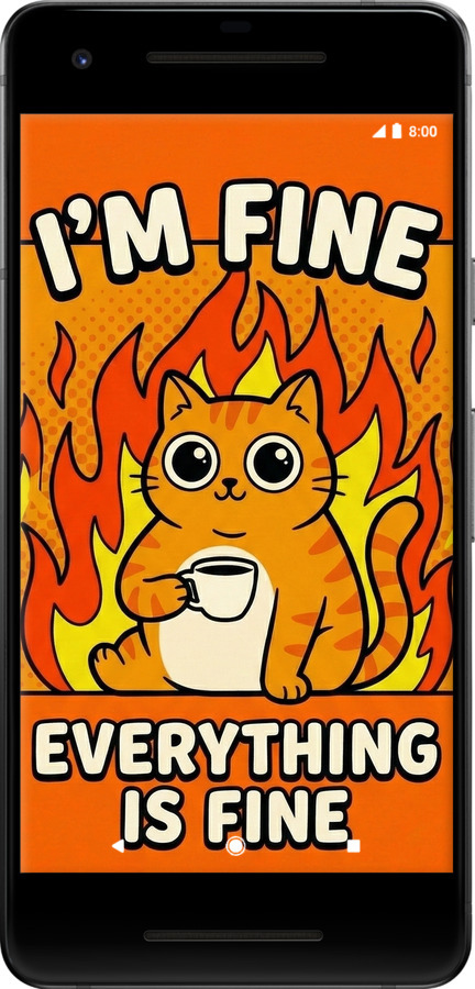 2D пластиковый чехол Funny Cat для Google Pixel 2 - 6786t-1075 изображение 