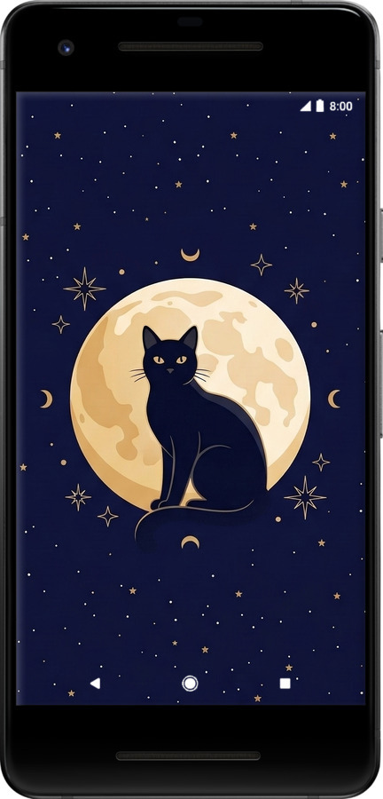 2D пластиковый чехол Cute Cat Celestial/Witchy для Google Pixel 2 - 6787t-1075 изображение 