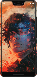 3D пластиковий матовий чехол Обличчя в полум'ї для Google Pixel 3 XL - 6127m-1523 изображение 