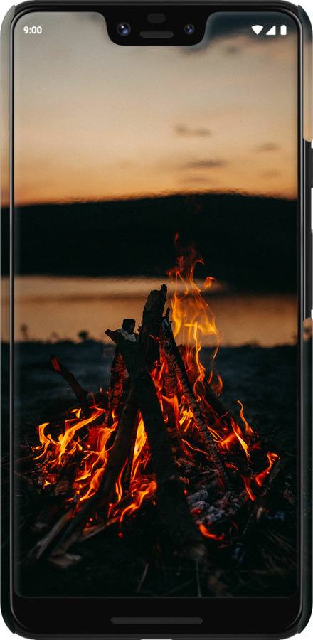 3D пластиковий матовий чехол Вогонь для Google Pixel 3 XL - 6021m-1523 изображение 