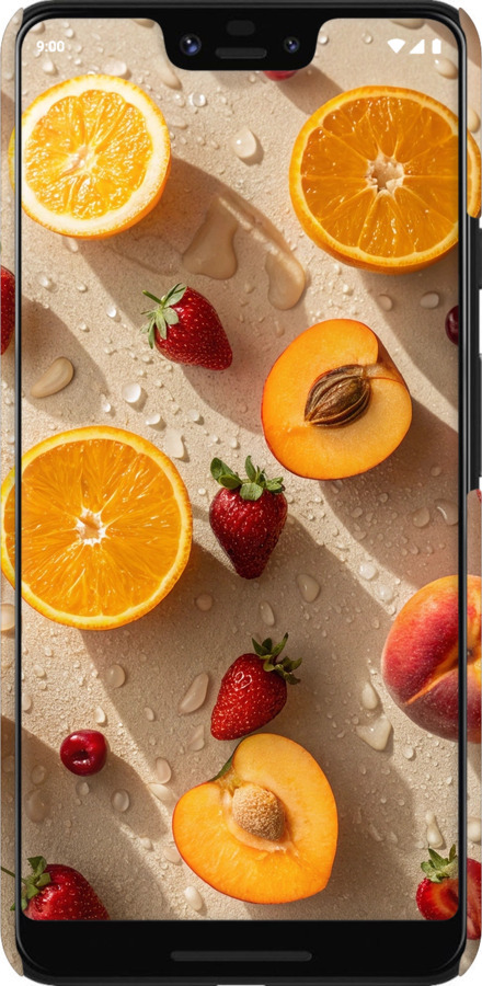 3D пластиковий матовий чехол Фрукти 3 для Google Pixel 3 XL - 6703m-1523 изображение 