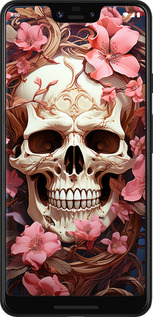 2D пластиковый чехол Череп в розовых цветах для Google Pixel 3 XL - 5965t-1523 изображение 