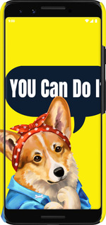 3D пластиковий матовий чехол чехол с корги You Can Do It для Google Pixel 3 - 6184m-1528 изображение 