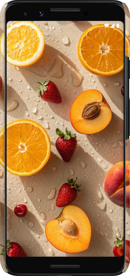 3D пластиковий матовий чехол Фрукти 3 для Google Pixel 3 - 6703m-1528 изображение 