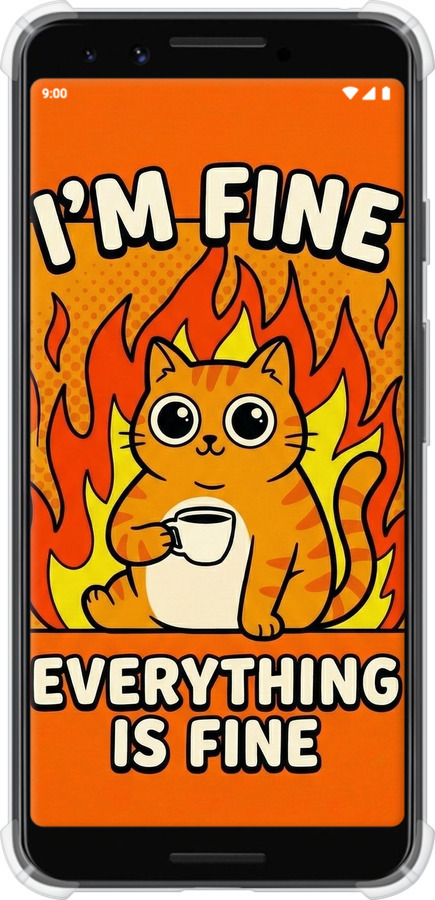 Силикон с усиленными углами чехол Funny Cat для Google Pixel 3 - 6786sp-1528 изображение 