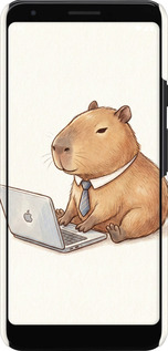 3D пластиковый матовый чехол Funny Capybara CEO Working для Google Pixel 3a XL - 6777m-1713 изображение 