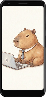 2D пластиковый чехол Funny Capybara CEO Working для Google Pixel 3a XL - 6777t-1713 изображение 
