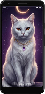 2D пластиковый чехол Mystic White Cat Gothic Dark Purple Gold для Google Pixel 3a XL - 6805t-1713 изображение 