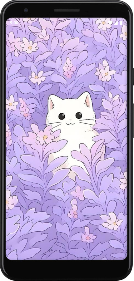 2D пластиковий чехол Котик в цветах для Google Pixel 3a XL - 6390t-1713 изображение 