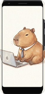 3D пластиковый матовый чехол Funny Capybara CEO Working для Google Pixel 3a - 6777m-1700 изображение 