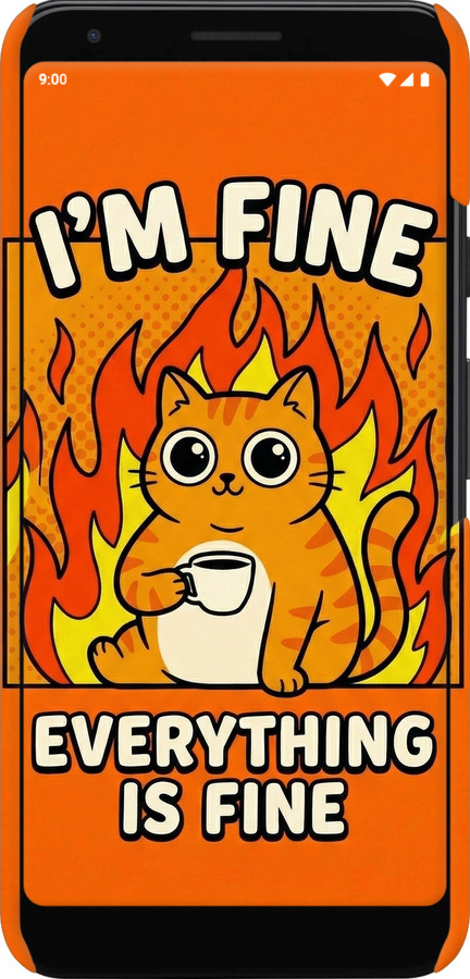 3D пластиковый матовый чехол Funny Cat для Google Pixel 3a - 6786m-1700 изображение 