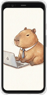 Силикон с усиленными углами чехол Funny Capybara CEO Working для Google Pixel 4 XL - 6777sp-1754 изображение 