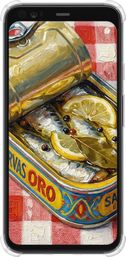 Силикон с усиленными углами чехол Vintage Sardine Tin Phone для Google Pixel 4 XL - 6772sp-1754 изображение 