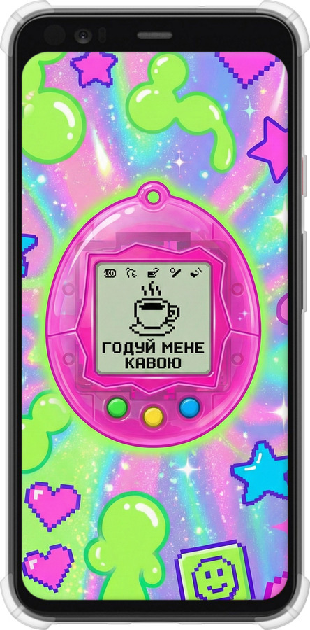 Силикон с усиленными углами чехол Y2K Aesthetic Retro Pet: Годуй мене кавою для Google Pixel 4 XL - 6784sp-1754 изображение 