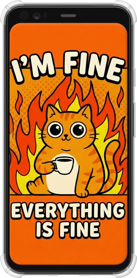 Силикон с усиленными углами чехол Funny Cat для Google Pixel 4 XL - 6786sp-1754 изображение 