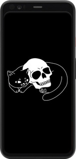 Силиконовый чехол С изображением кота и черепа для Google Pixel 4 XL - 6491u-1754 изображение 