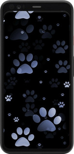 TPU чехол С синими отпечатками лап для Google Pixel 4 - 6441b-1755 изображение 
