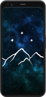TPU чехол Горы и звезды нарисованы на фоне галактики для Google Pixel 4 - 6490b-1755 изображение 