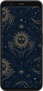 TPU чехол Celestial Harmony: Sun & Moon Gold Mystic Pattern для Google Pixel 4 - 6778b-1755 изображение 