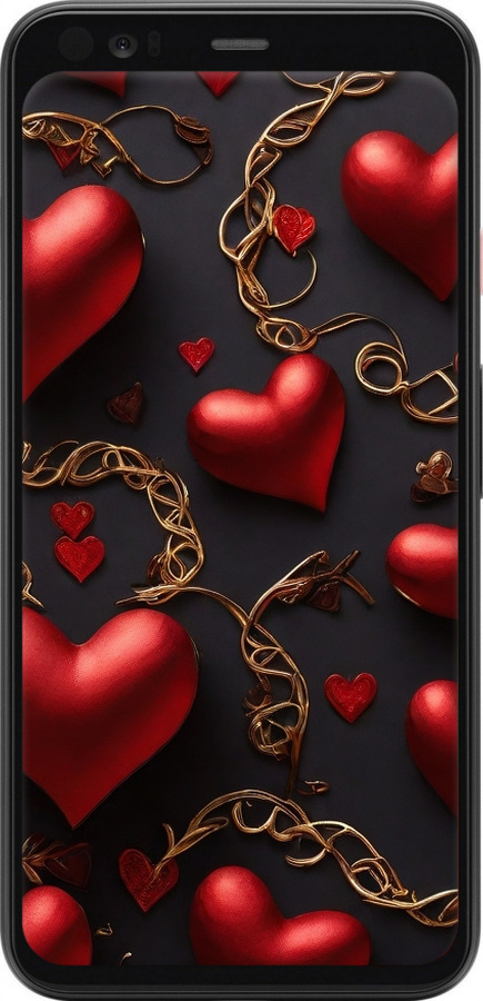TPU чехол Сердечки для Google Pixel 4 - 5831b-1755 изображение 