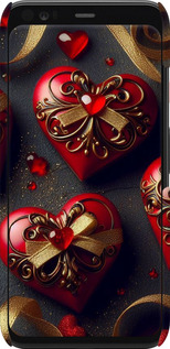 3D пластиковий матовий чехол Сердечки v4 для Google Pixel 4 - 5834m-1755 изображение 