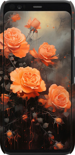 3D пластиковий матовий чехол Оранжеві троянди для Google Pixel 4 - 5944m-1755 изображение 