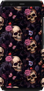 3D пластиковий матовий чехол Черепи та троянди для Google Pixel 4 - 6316m-1755 изображение 